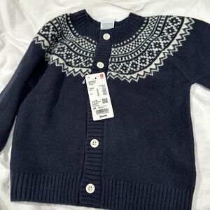 Navy blue Uniqlo fair isle sweater
